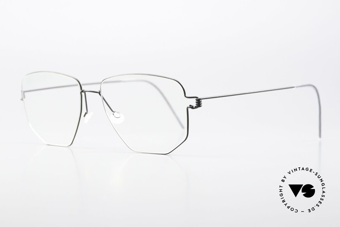 Lindberg Selim Air Titan Rim Square Frame Matt Black, striking designer eyeglasses for ladies and gentlemen, Made for Men and Women