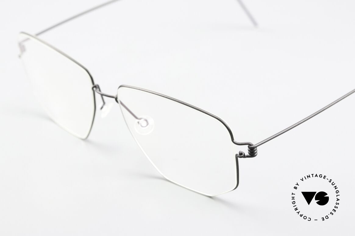 Lindberg Selim Air Titan Rim Square Frame Matt Black, high-end, stylish & really innovative: grade 'vintage', Made for Men and Women