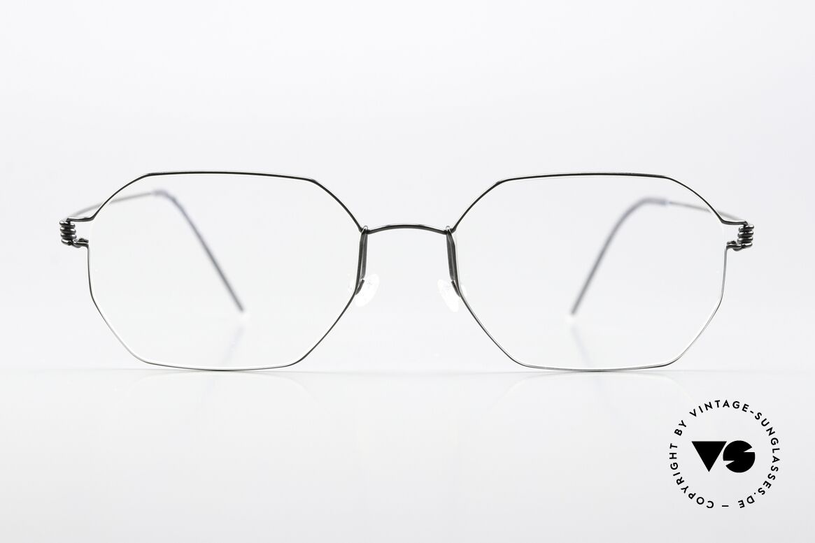 Lindberg Jeppe Air Titan Rim Square Frame Black Polished, Jeppe in size 54-18, 145, color PU9 = polished black, Made for Men and Women