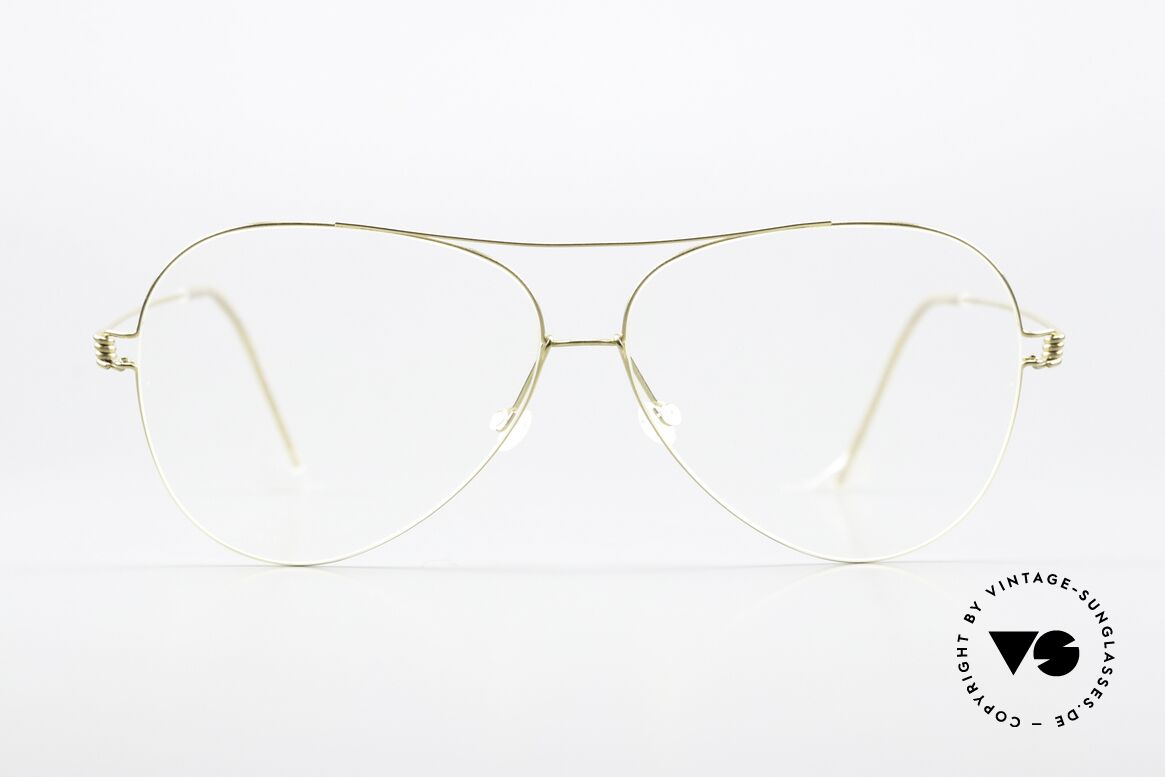 Lindberg Elvis Air Titan Rim Modified Aviator Style, noble men's model with crossbar, col. PGT: shiny gold, Made for Men