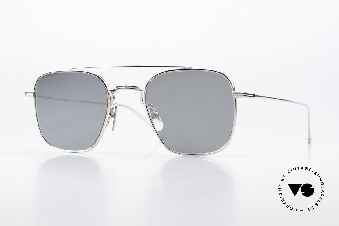 Thom Browne TBS907 Silver Mirrored Sun Lenses, rare Thom Browne sunglasses, TBS907-50-02, SLV, Made for Men