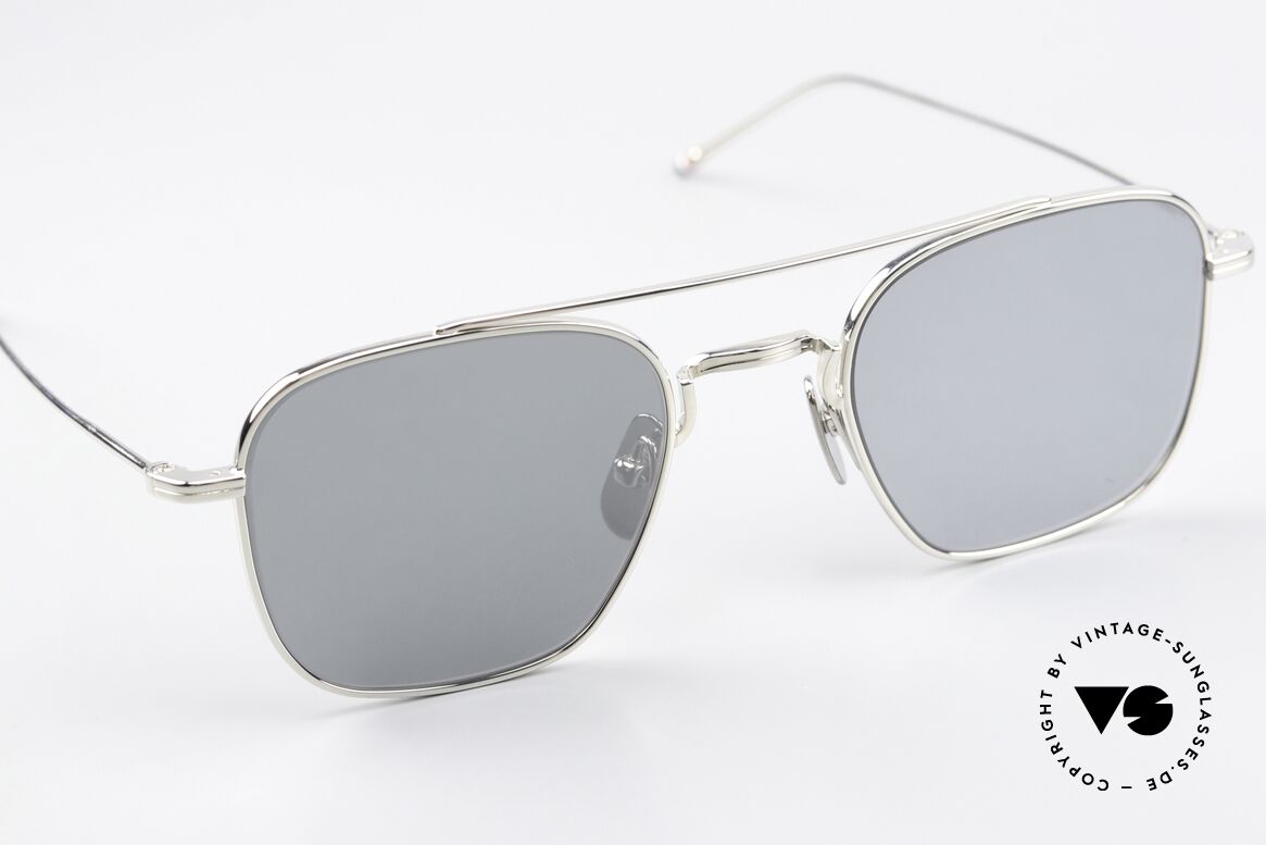 Thom Browne TBS907 Silver Mirrored Sun Lenses, a classy designer accessory for all fashion lovers, Made for Men
