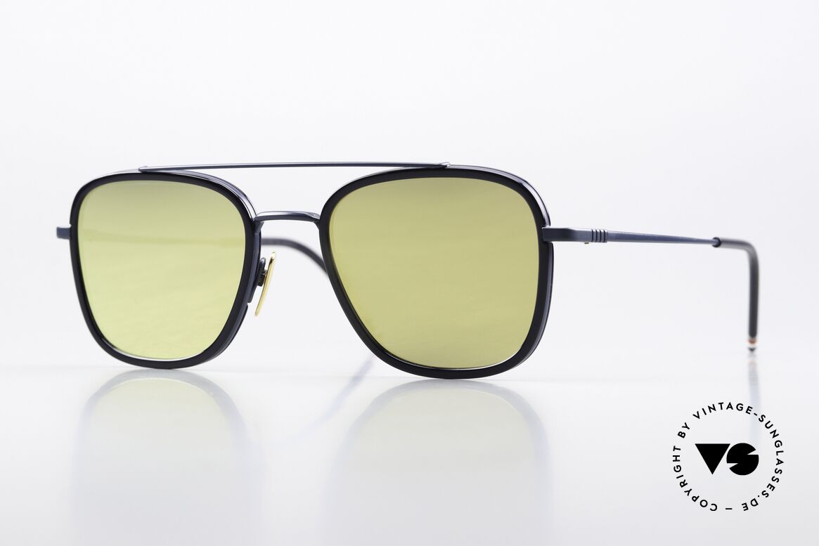 Thom Browne TBS800 Gold Mirrored Sun Lenses, rare Thom Browne sunglasses, TBS800-E-NVY-51, Made for Men