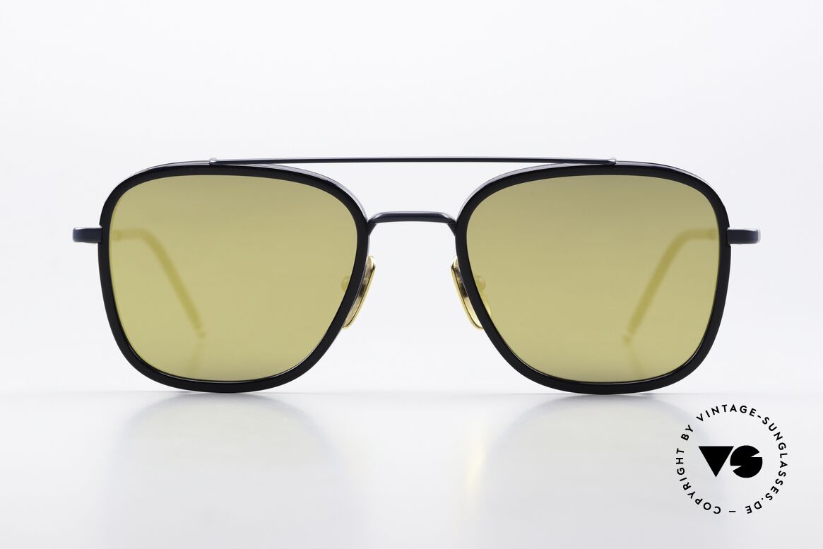 Thom Browne TBS800 Gold Mirrored Sun Lenses, titanium frame with acetate rings in size 51-20, Made for Men
