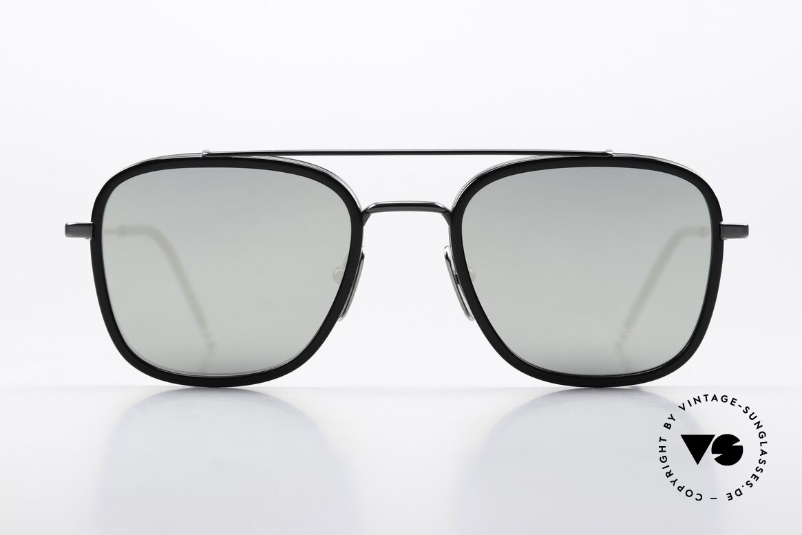 Thom Browne TBS800 Silver Mirrored Sun Lenses, rare Thom Browne sunglasses, TBS800-F-BLK-51, Made for Men