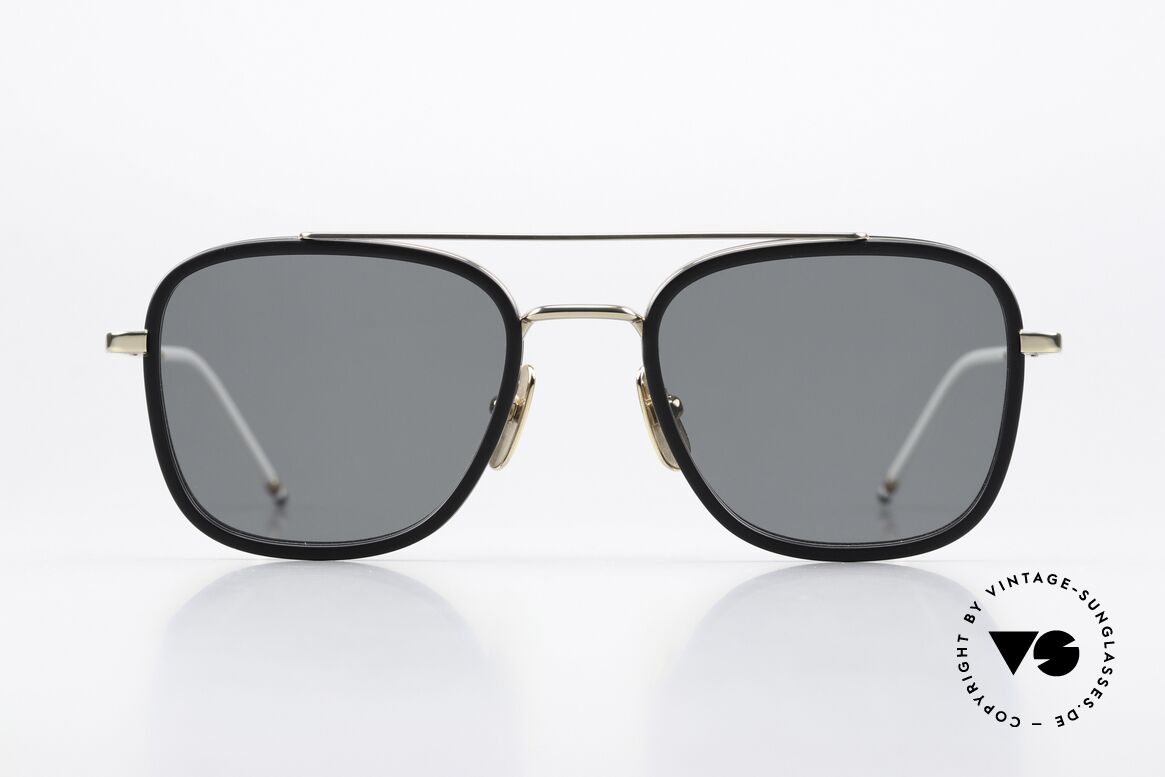 Thom Browne TBS800 Square Sunglasses For Men, titanium frame with acetate rings in size 51-20, Made for Men