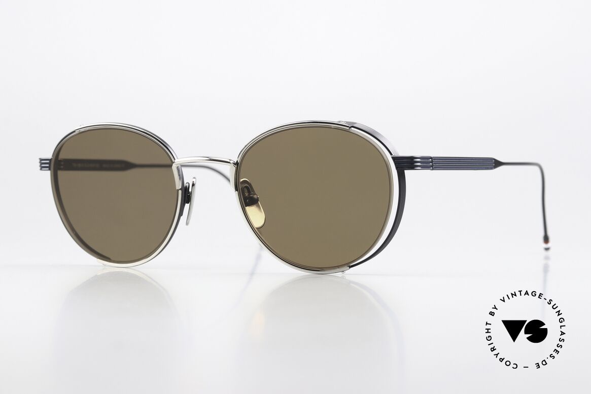 Thom Browne TB106 Celebrity Sunglasses Men, Thom Browne sunglasses; TB 106-E-SLV-NVY 50, Made for Men
