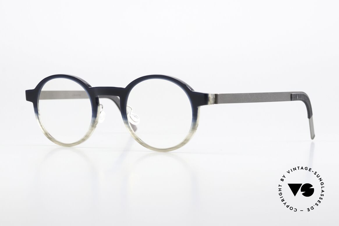 Lindberg 1259 Acetanium Panto Designer Eyewear, Lindberg, frame gradient from dark blue to gray horn, Made for Men and Women