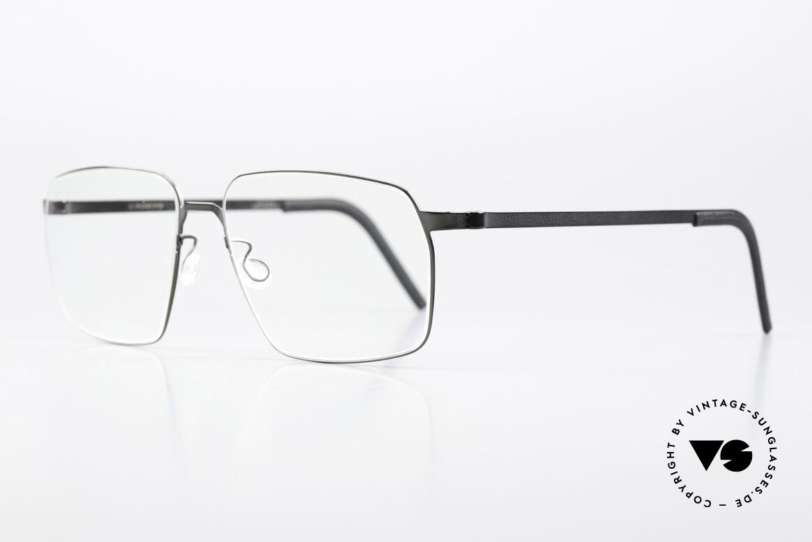 Lindberg 9635 Strip Titanium Titan Frame Polished Black, light as a feather but extremely stable & very durable, Made for Men and Women