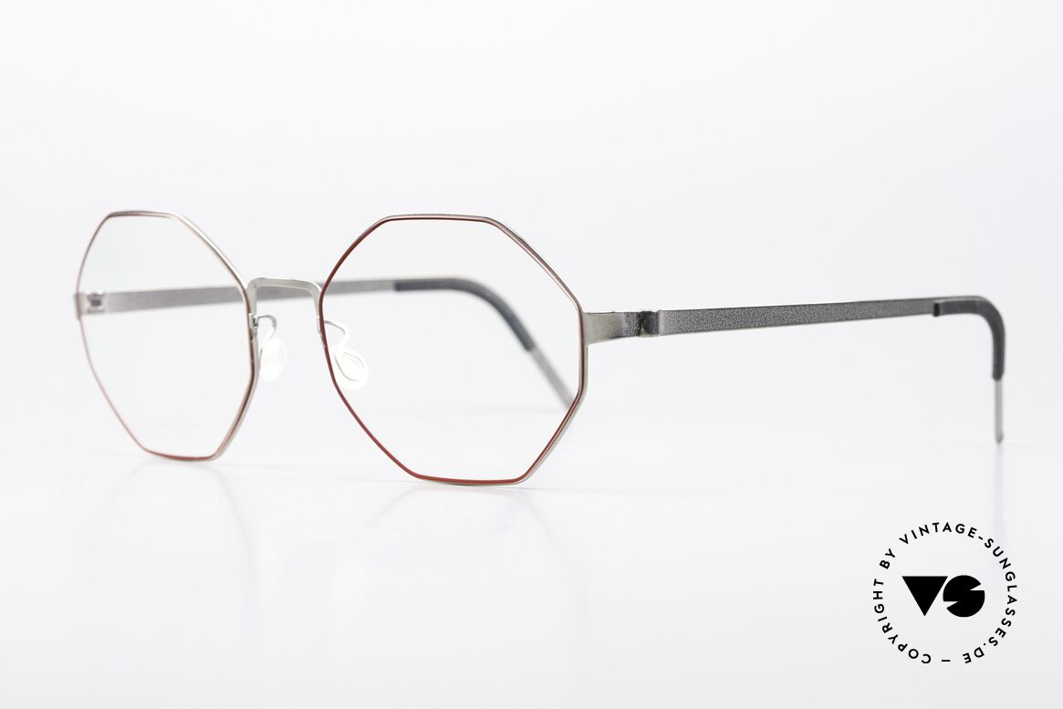 Lindberg 9609 Strip Titanium Ladies Frame Silver Red, light as a feather but extremely stable & very durable, Made for Women