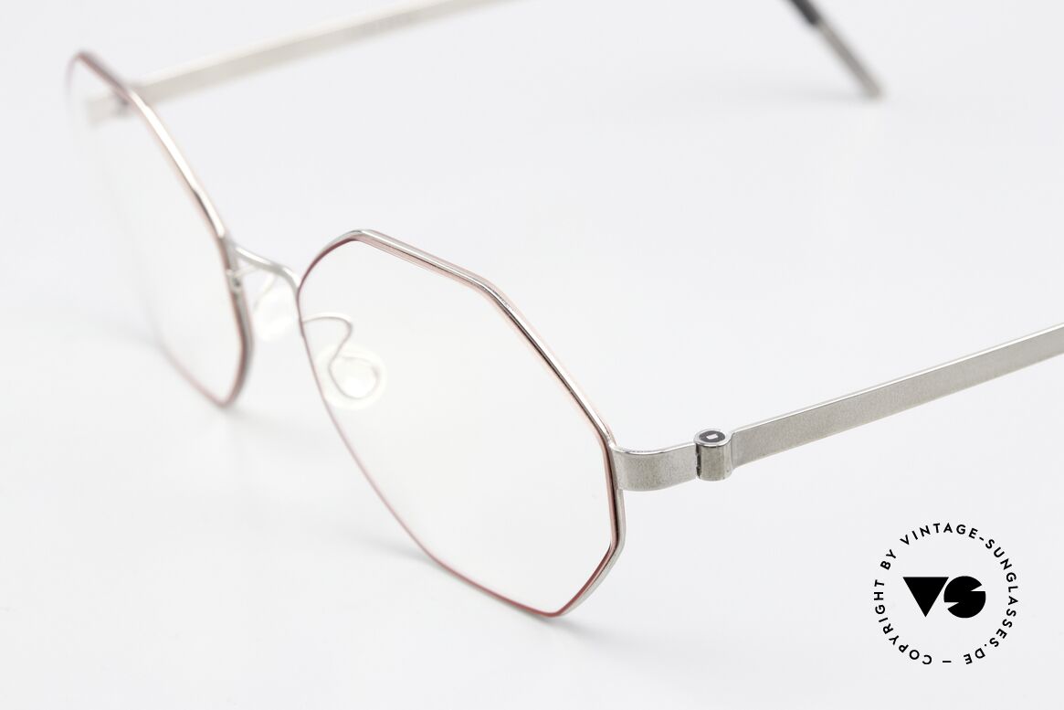 Lindberg 9609 Strip Titanium Ladies Frame Silver Red, rather a beautiful ladies' glasses due to the coloring, Made for Women