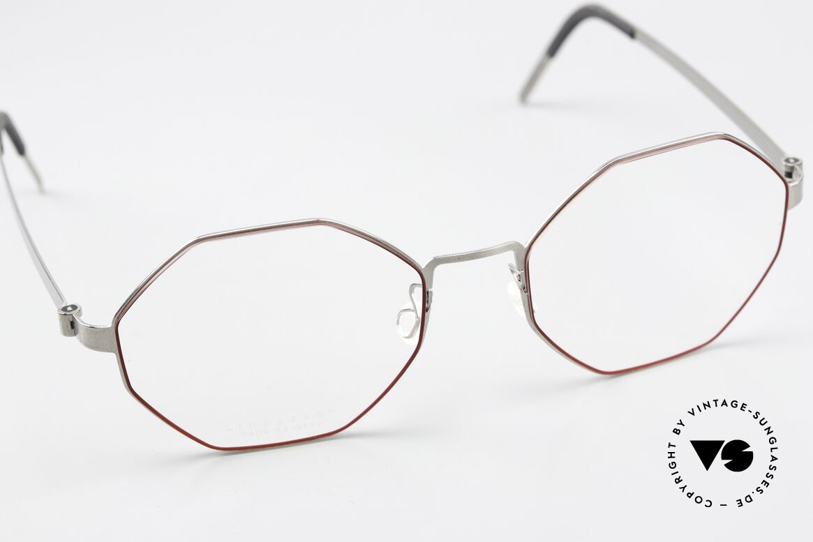 Lindberg 9609 Strip Titanium Ladies Frame Silver Red, unworn, NOS, with an original hard case by Lindberg, Made for Women