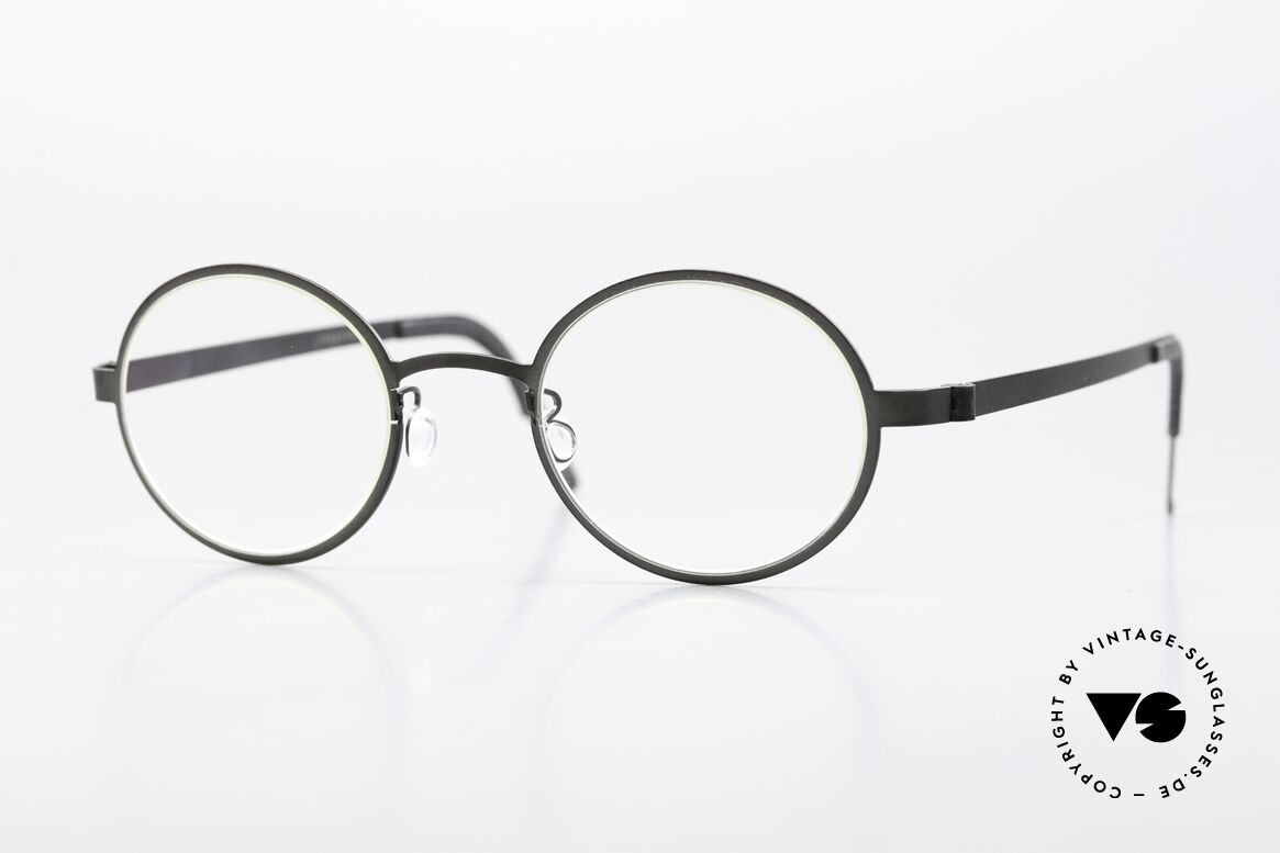 Lindberg 9587 Strip Titanium Black Designer Eyeglasses, round ladies & men's glasses, Strip Titanium frame, Made for Men and Women