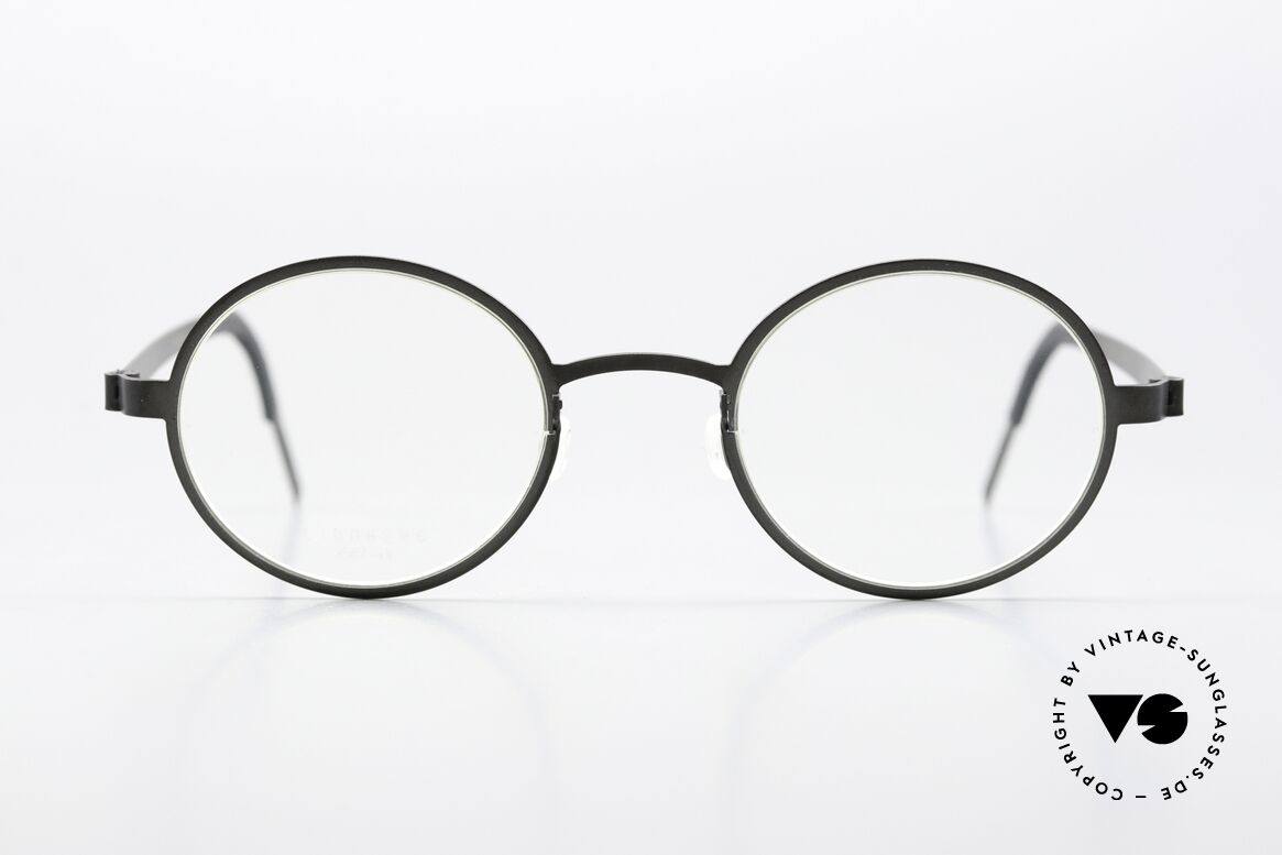 Lindberg 9587 Strip Titanium Black Designer Eyeglasses, model 9587, in size 43-21, 135mm temples, color U9, Made for Men and Women
