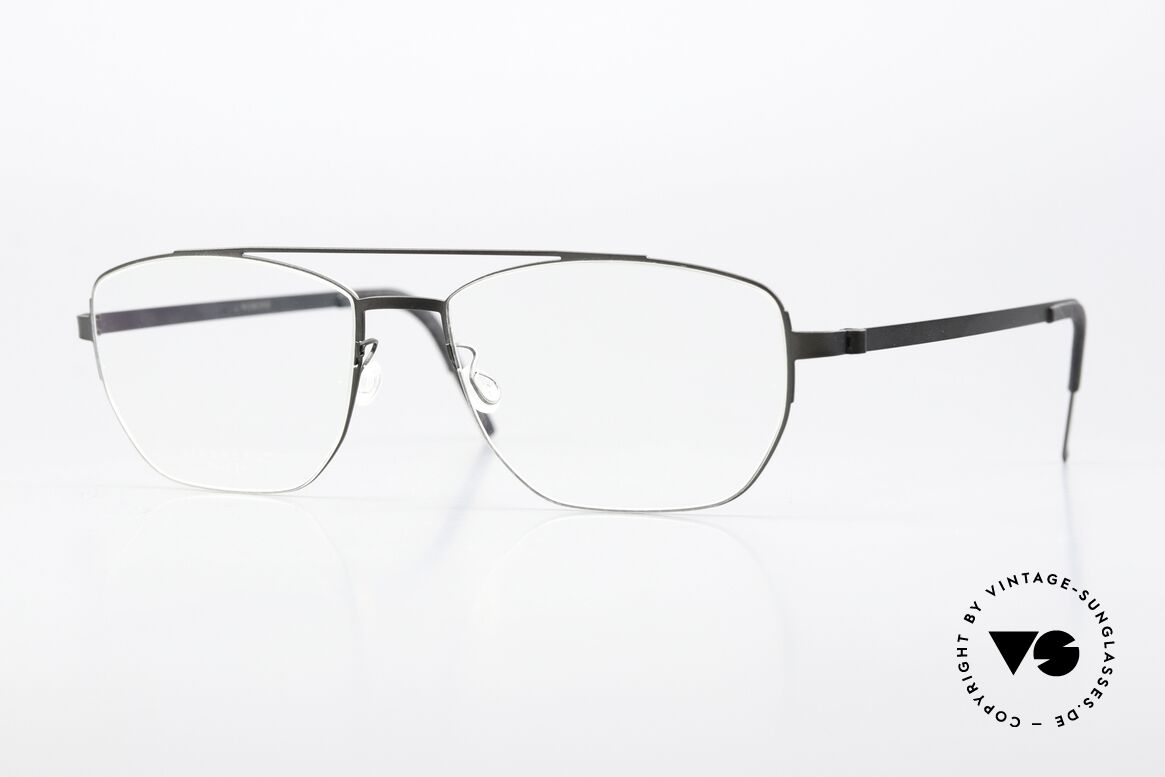 Lindberg 9618 Strip Titanium Black Designer Eyewear, black ladies & men's glasses, Strip Titanium frame, Made for Men and Women