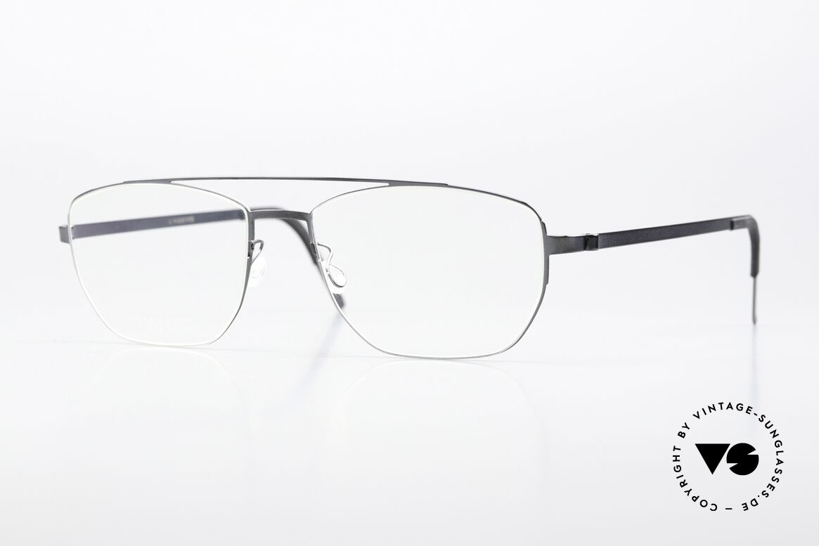 Lindberg 9618 Strip Titanium Polished Gray Eyeglasses, gray ladies & men's glasses; Strip Titanium Series, Made for Men and Women