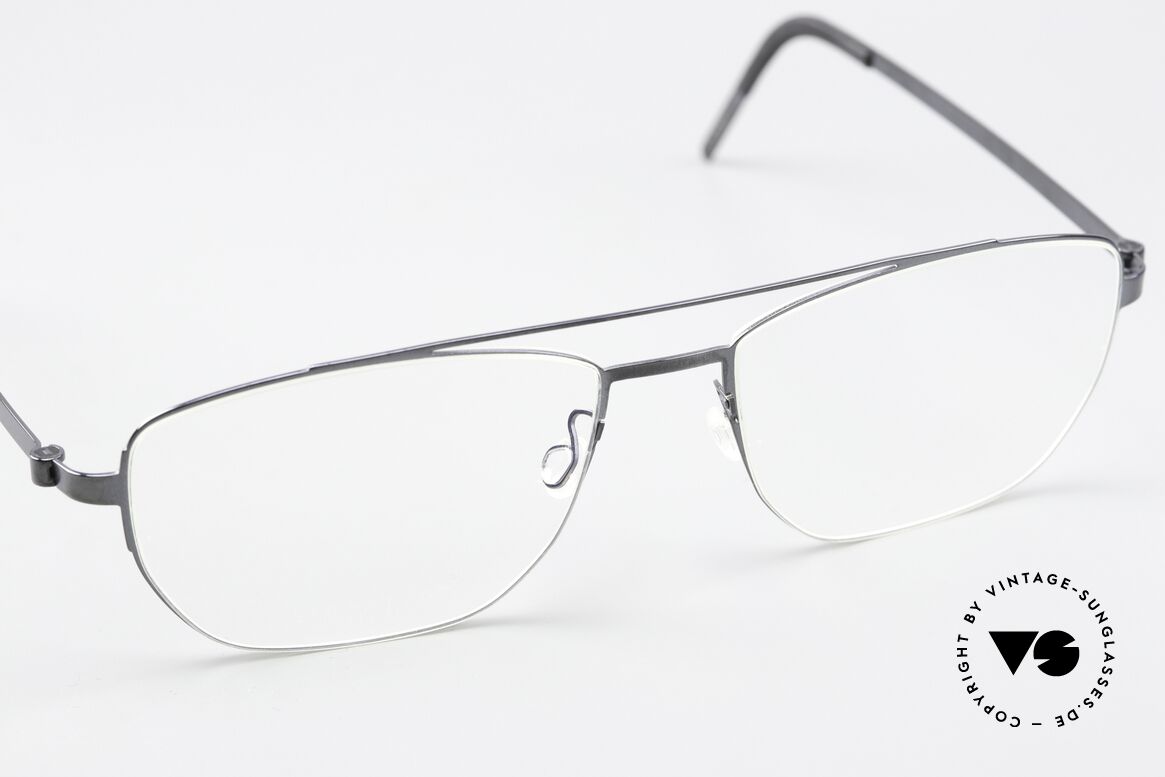 Lindberg 9618 Strip Titanium Polished Gray Eyeglasses, unworn, new old stock with original case by Lindberg, Made for Men and Women