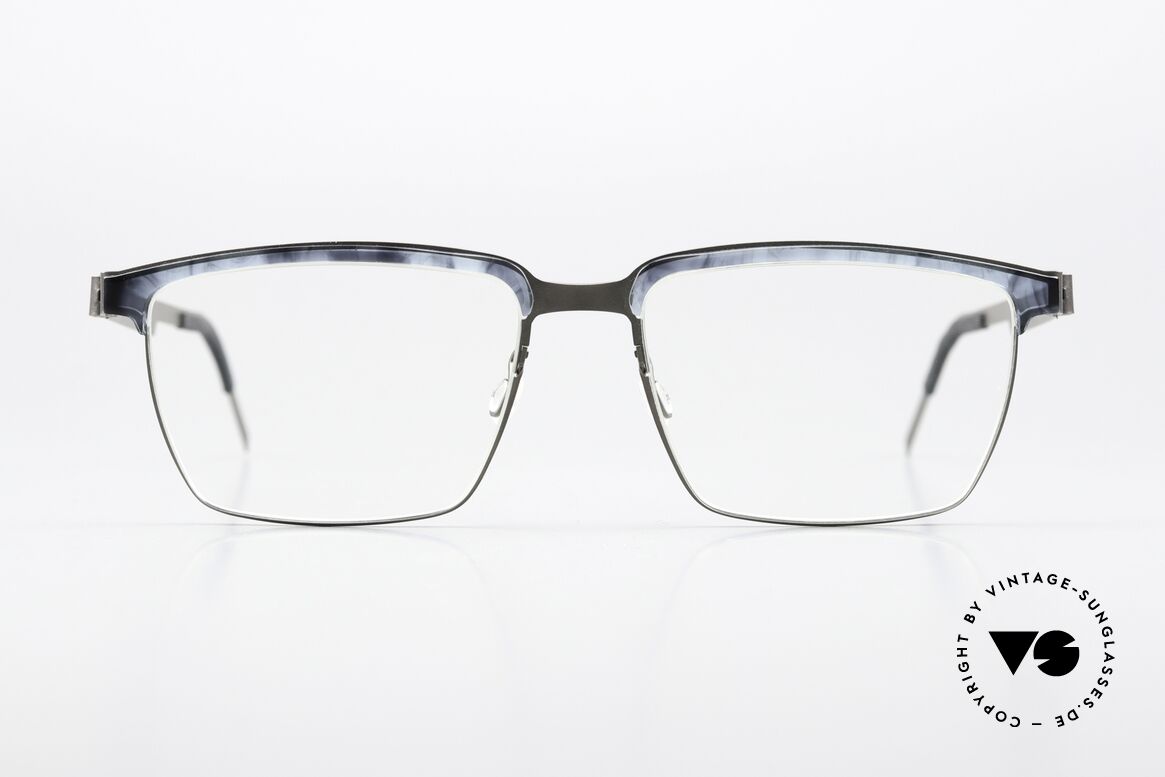 Lindberg 9841 Strip Titanium Square Eyewear For Men, titan frame with acetate upper rim = "combination", Made for Men