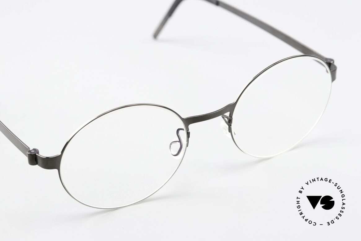 Lindberg 9610 Strip Titanium Titan Frame Polished Black, unworn, new old stock with original case by Lindberg, Made for Men and Women