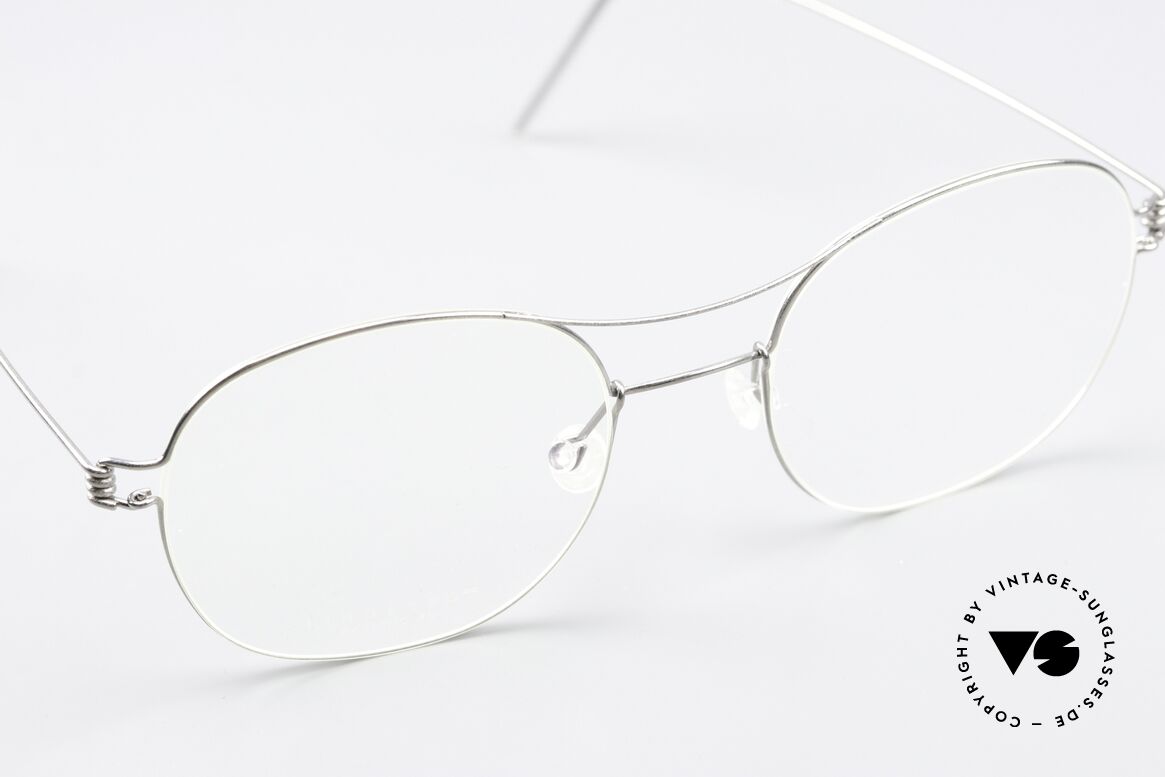 Lindberg Rasmus 49 Air Titan Rim Classic Frame Silver Polished, unworn single item; + orig. magnetic case by Lindberg, Made for Men and Women