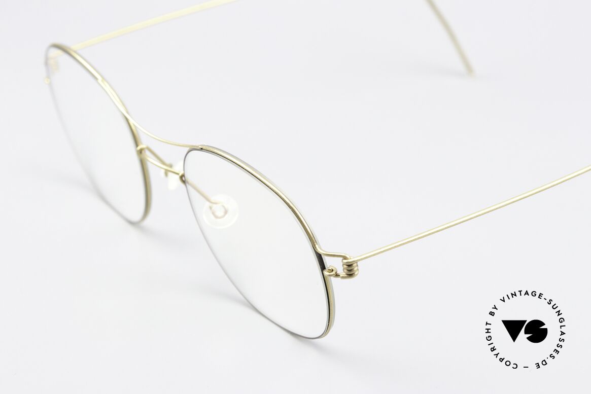 Lindberg Rasmus 49 Air Titan Rim Classic Frame Matt Gold, high-end, stylish & really innovative: grade 'vintage', Made for Men and Women