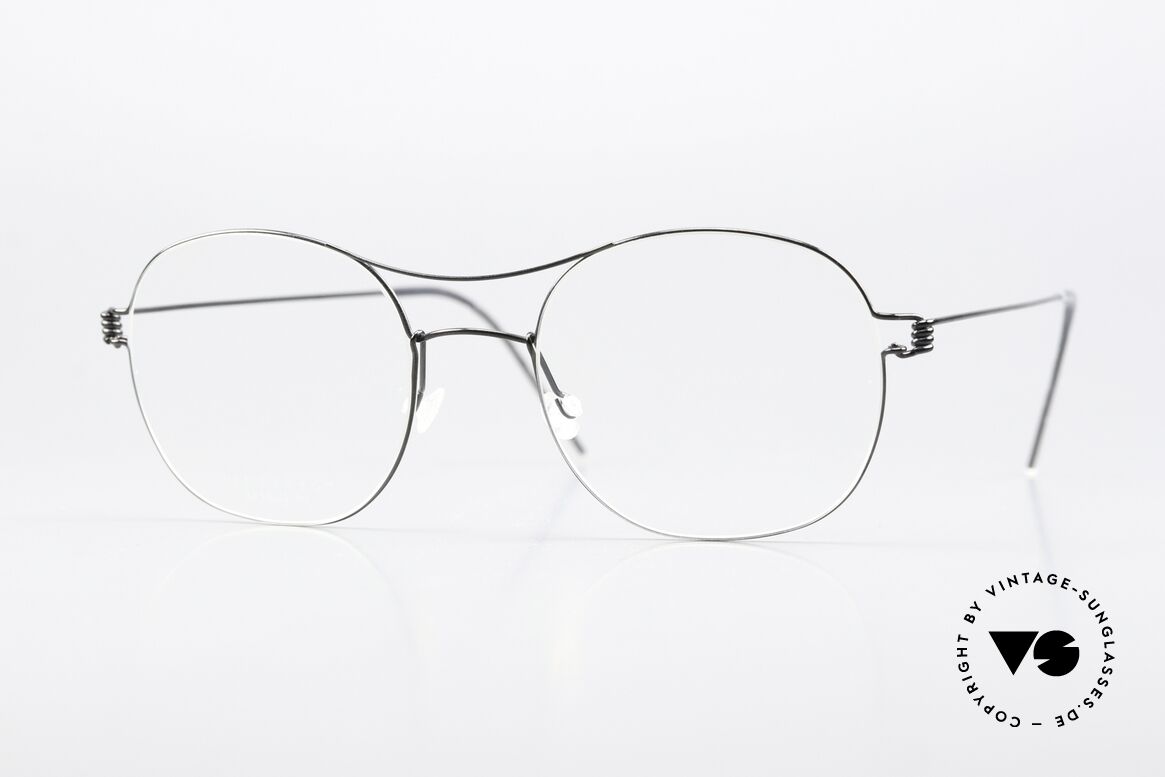 Lindberg Rasmus 49 Air Titan Rim Black Polished Titan Frame, classic glasses by Lindberg of the Air Titanium series, Made for Men and Women
