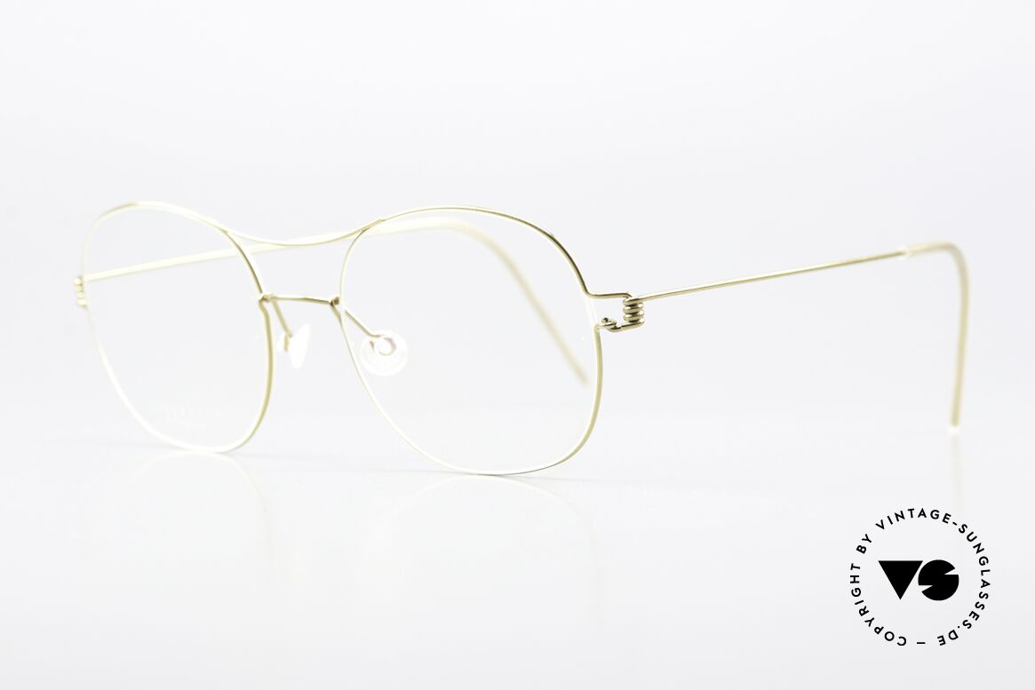 Lindberg Rasmus 47 Air Titan Rim Classic Frame Shiny Gold, elegant designer eyeglasses for ladies and gentlemen, Made for Men and Women