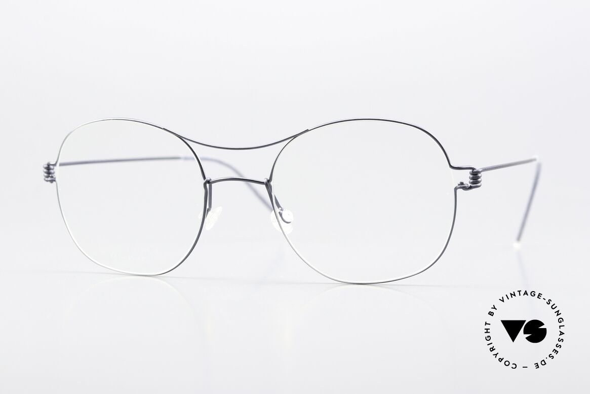Lindberg Rasmus 47 Air Titan Rim Classic Frame Matt Blue, classic glasses by Lindberg of the Air Titanium series, Made for Men and Women