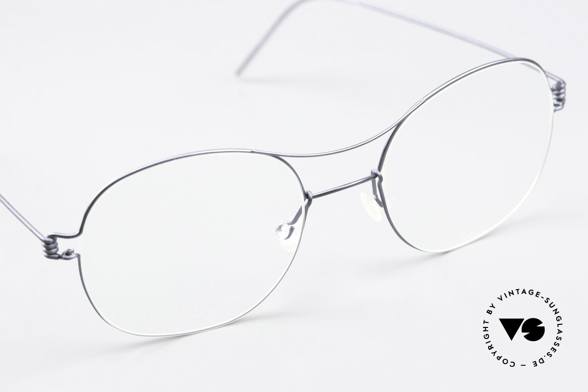 Lindberg Rasmus 47 Air Titan Rim Classic Frame Matt Blue, unworn single item; + orig. magnetic case by Lindberg, Made for Men and Women