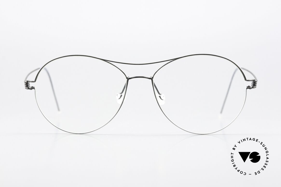 Lindberg April Air Titan Rim Matt Black Titanium Frame, model April in size 54-15, 135, color U9: matt black, Made for Women