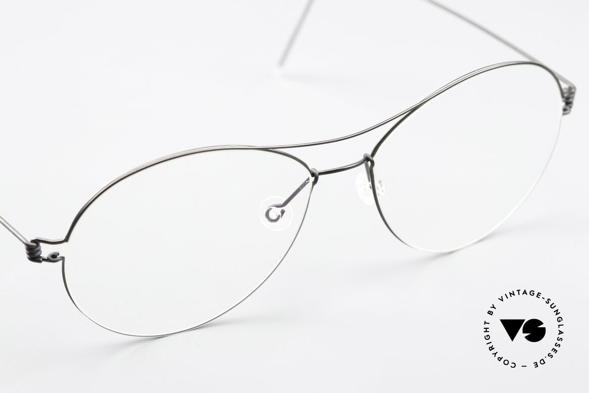 Lindberg April Air Titan Rim Matt Black Titanium Frame, unworn, NOS, with original magnetic case by Lindberg, Made for Women