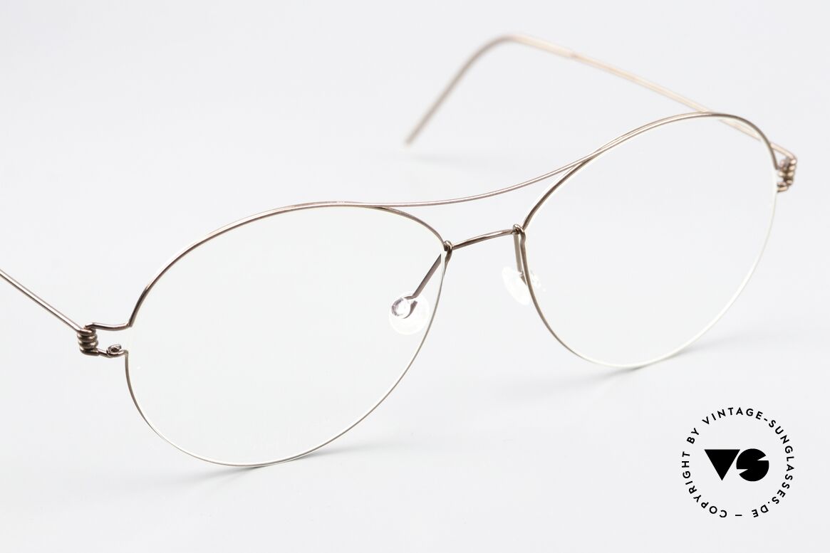Lindberg April Air Titan Rim Shiny Brown Titan Frame, unworn, NOS, with original magnetic case by Lindberg, Made for Women
