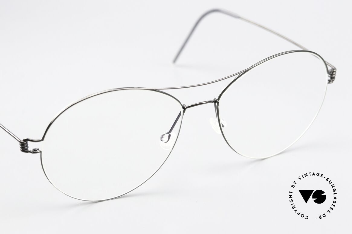 Lindberg April Air Titan Rim Shiny Black Titan Frame, unworn, NOS, with original magnetic case by Lindberg, Made for Women