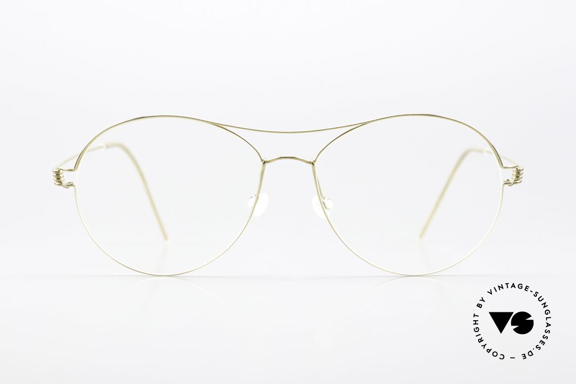 Lindberg April Air Titan Rim Shiny Gold Titanium Frame, model April, size 54-15, 135, color PGT: shiny gold, Made for Women