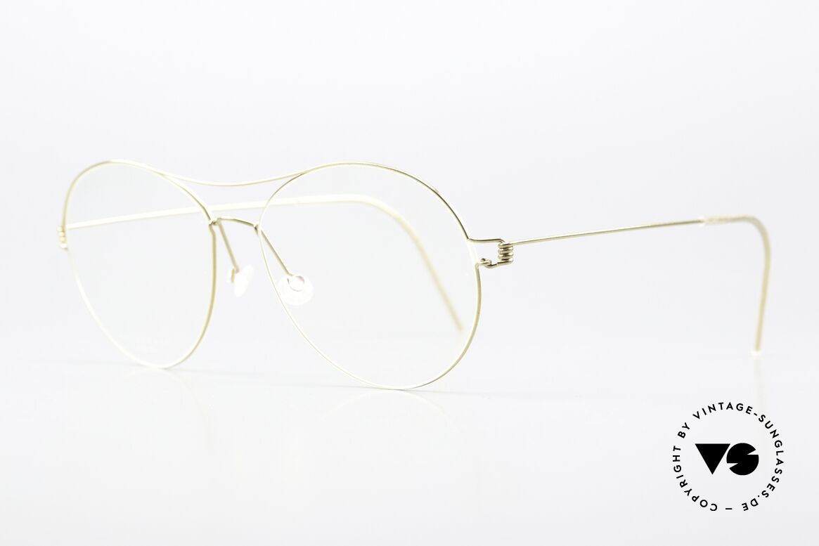 Lindberg April Air Titan Rim Shiny Gold Titanium Frame, simply timeless, stylish & innovative: grade 'vintage', Made for Women