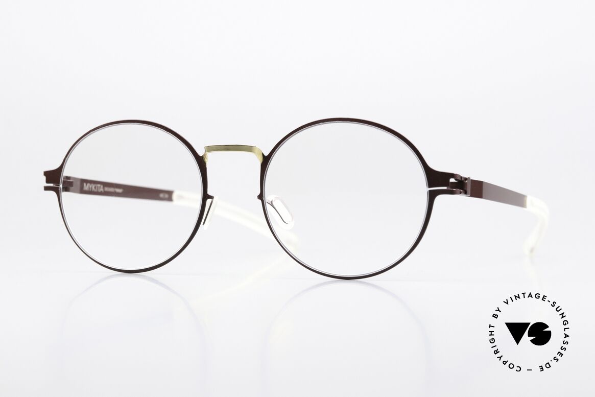 Mykita Ninni Round Frame Burgundy Gold, Mykita glasses, model Ninni in size 48-19, color 164, Made for Men and Women
