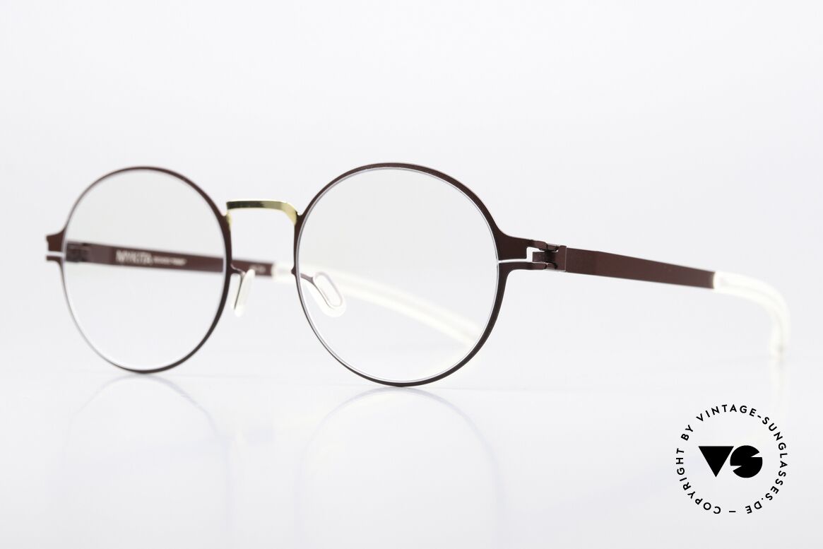 Mykita Ninni Round Frame Burgundy Gold, color is "Gold/Burgundy" = suitable for ladies & gents, Made for Men and Women