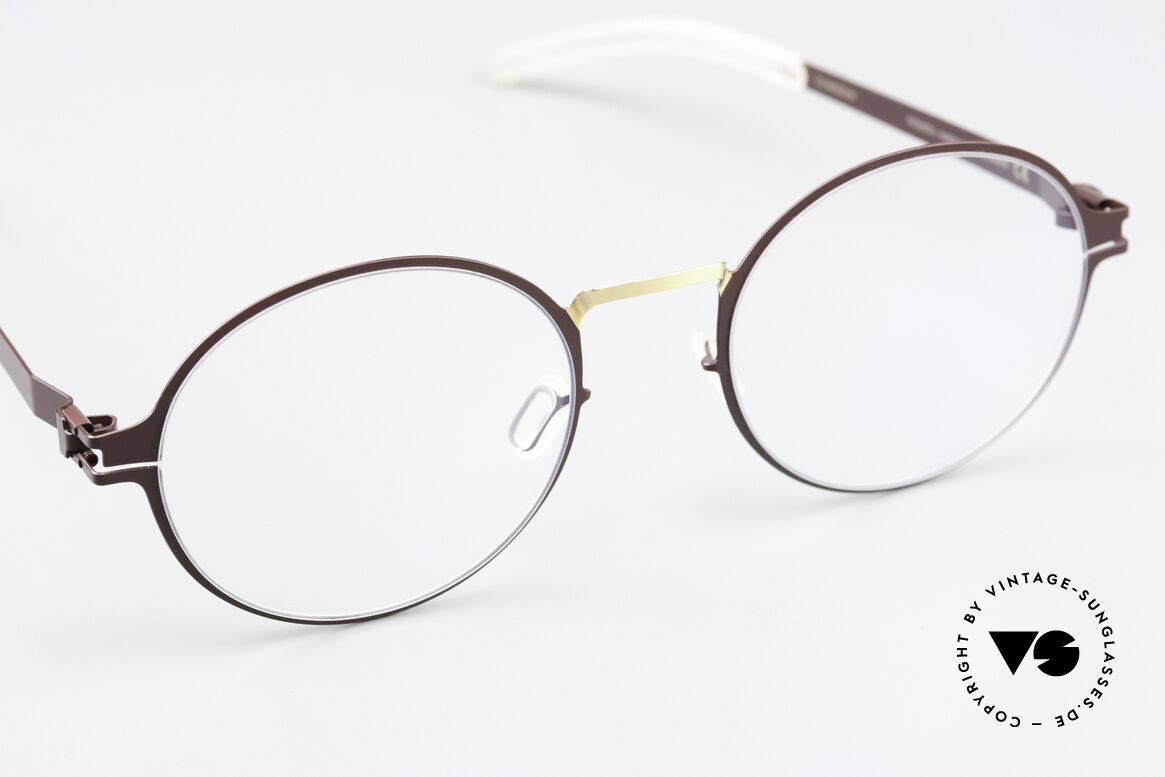 Mykita Ninni Round Frame Burgundy Gold, unworn model with full original packaging by MYKITA, Made for Men and Women
