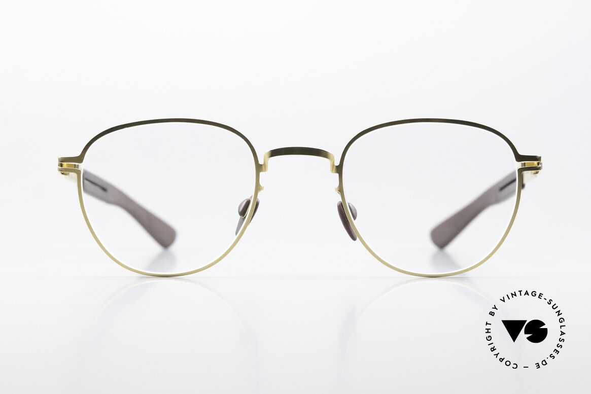 Mykita Mylon Basil Mylon Hybrid Panto Frame, size 47-24, color 244 (Gold / Ebony Brown), Made for Men and Women