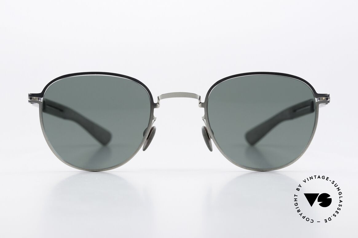 Mykita Mylon Basil Panto Designer Sunglasses, size 47-24, color 245 (Silver / Storm Grey), Made for Men and Women
