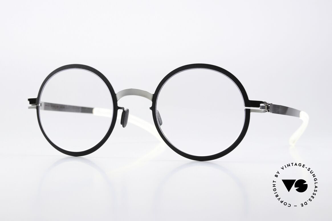 Mykita Bibi Round Frame Black Silver, Mykita eyeglasses, model Bibi, size 49-24, color 052, Made for Men and Women