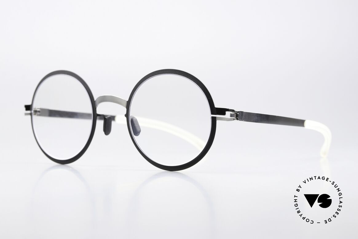 Mykita Bibi Round Frame Black Silver, color is "Silver/Black"; ladies glasses & men's frame, Made for Men and Women