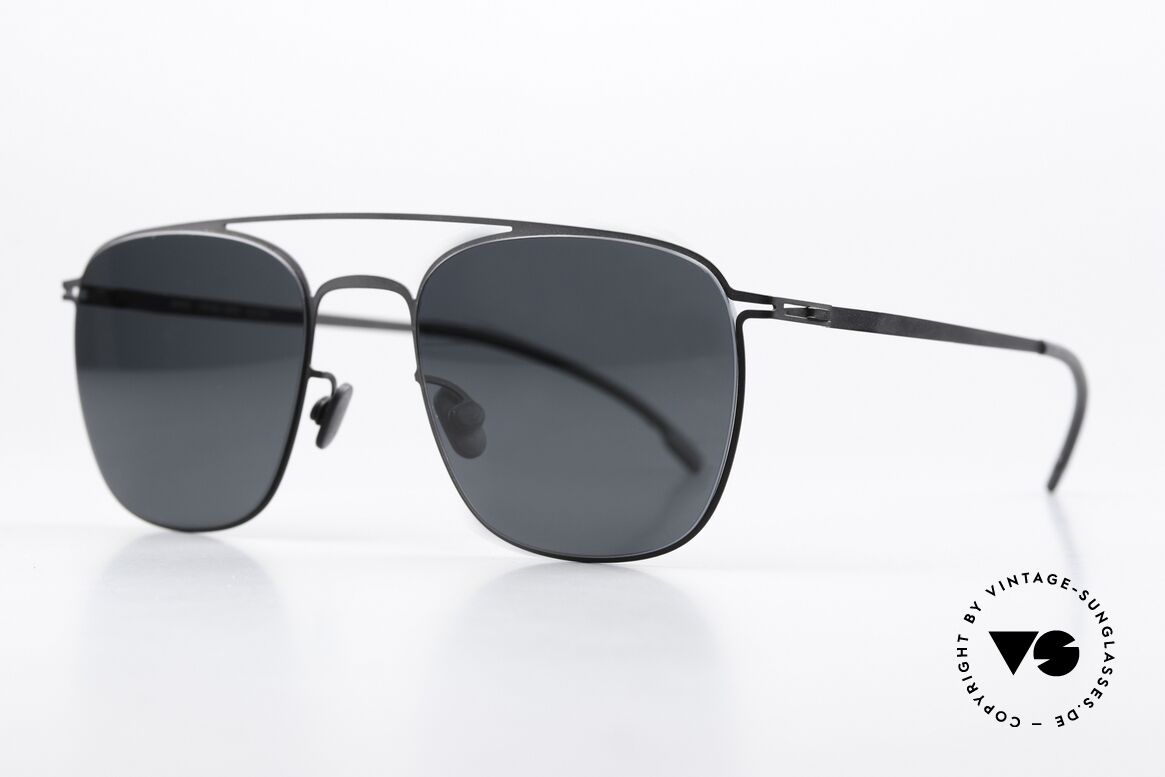 Mykita Valto With Polarized Sun Lenses, color code 002 is "Black", with POLARIZED sun lenses, Made for Men and Women