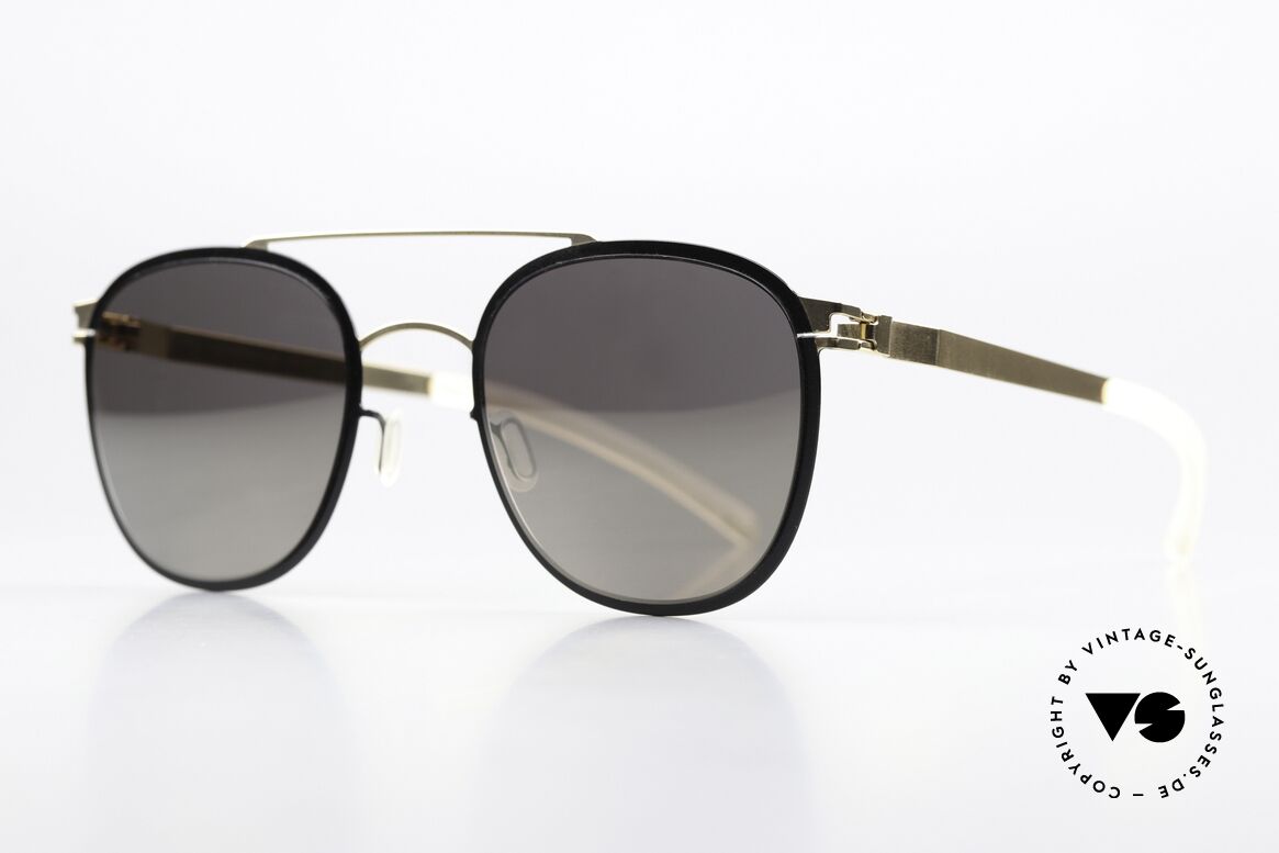 Mykita Keaton Sunglasses In Gold Black, Color Code 167 = Gold / Jet Black Brilliantgrey Solid, Made for Men and Women