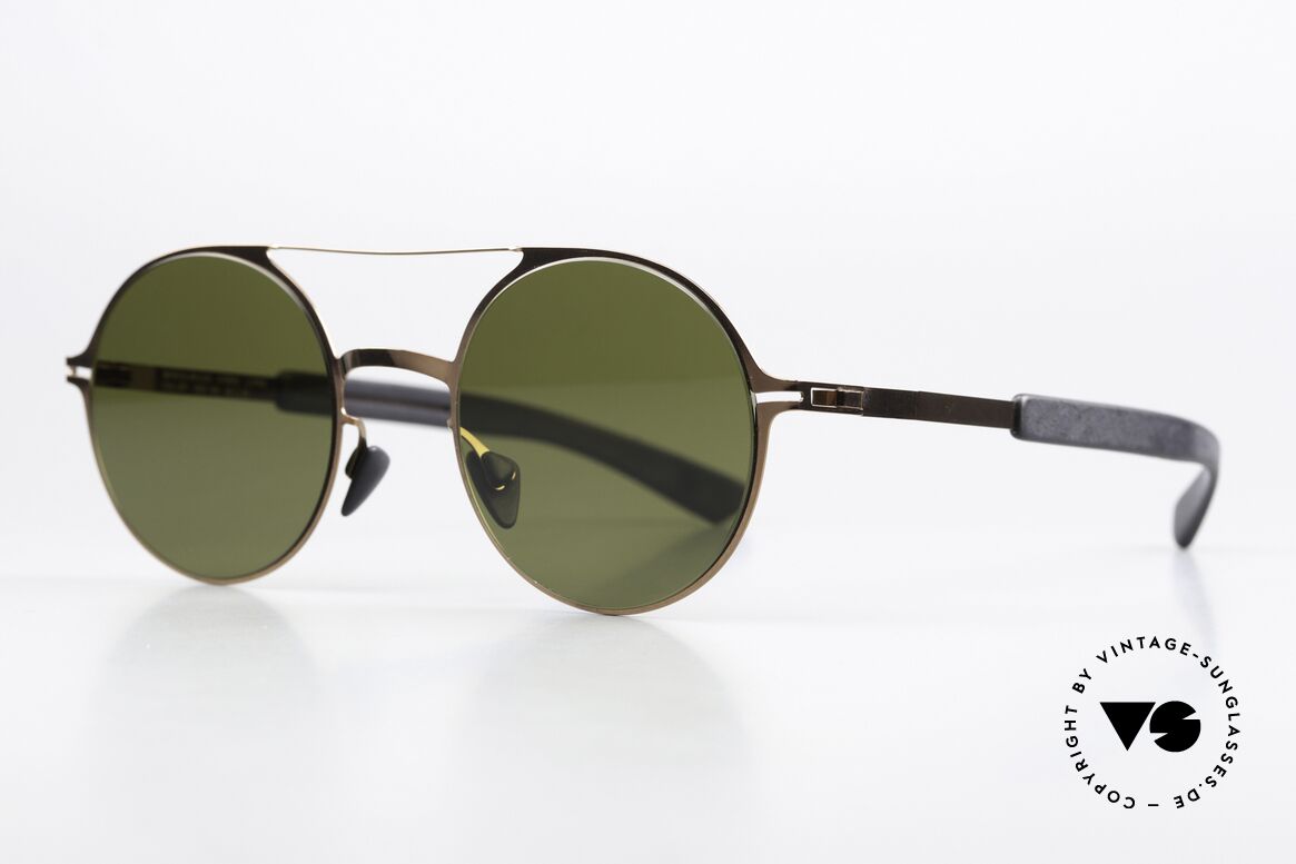 Mykita Mylon Lupine Designer Sunglasses 2018, Shiny Copper/Pitch Black Hollygreen Solid, Made for Men and Women