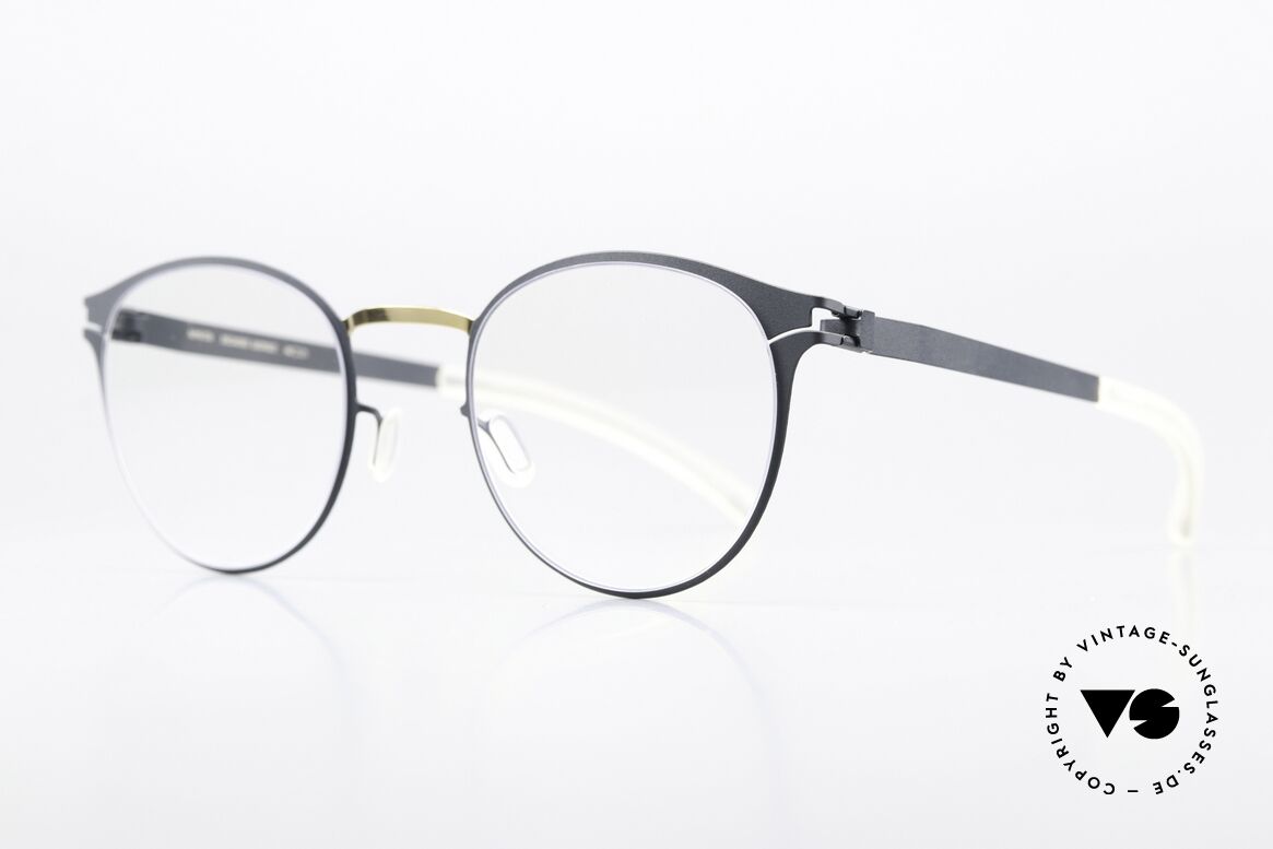 Mykita Giorgio Ladies Panto Gold Indigo, color is "Gold/Indigo" = ladies glasses in "dark blue", Made for Women