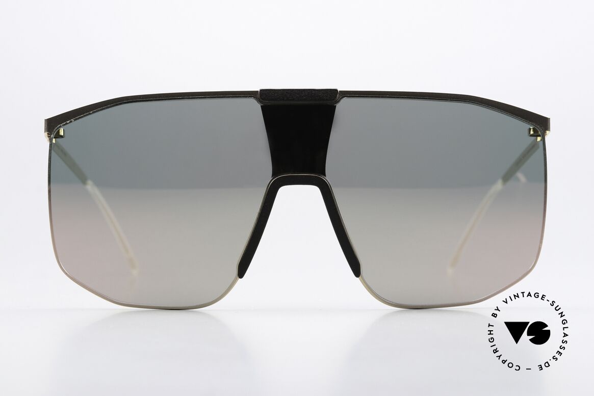Mykita Mylon Yarrow Panorama Shades Shield, col. 580: Ebony Brown Champagne Gold Shield, Made for Men and Women