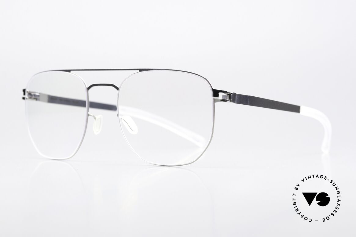 Mykita Jorgos Square Eyeglass Frame Men, timeless color 051 = "Shiny Silver" with demo lenses, Made for Men