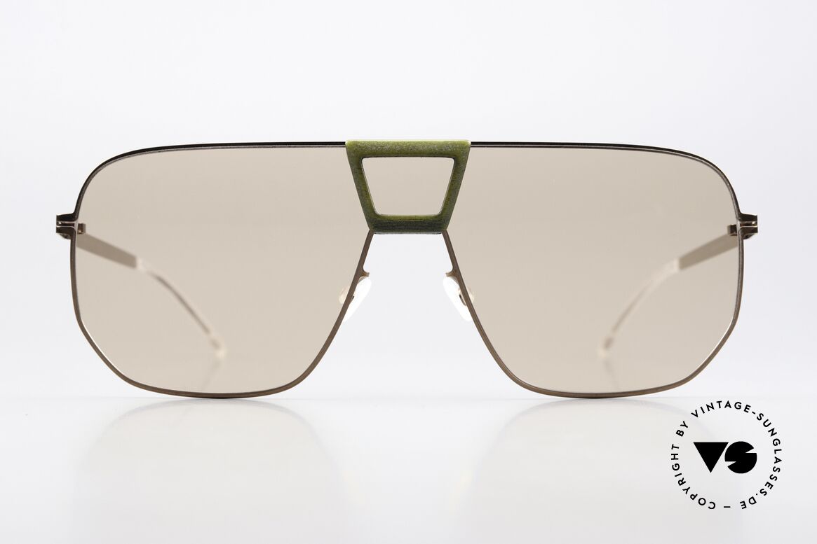 Mykita Mylon Cayenne XL Panorama Shades Shield, color 410 = Khaki Shiny Copp Nude Shield, Made for Men and Women