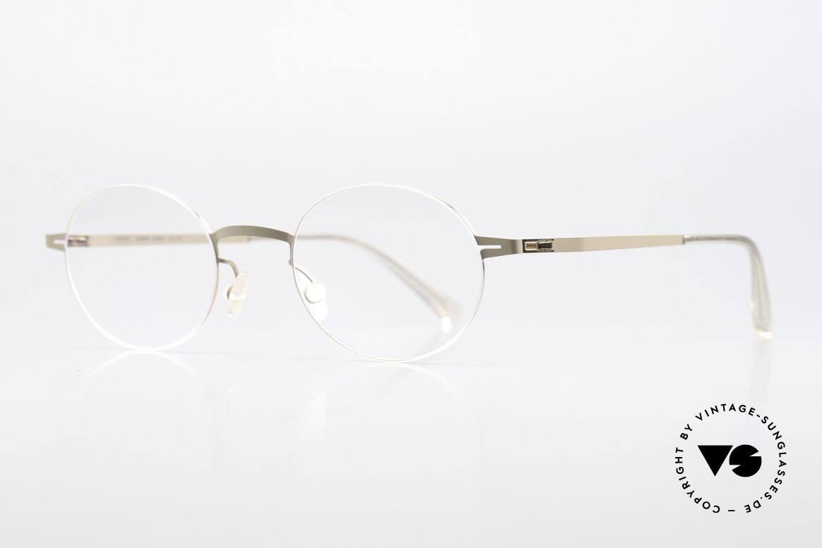 Mykita Naoko Oval Frame Gents & Ladies, color 360 = Champagne Gold / Taupe (unisex eyewear), Made for Men and Women